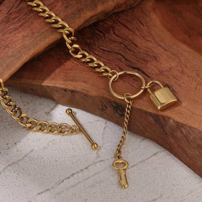 Key & Lock Charm Necklace