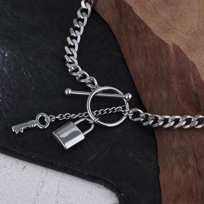 Key & Lock Charm Necklace