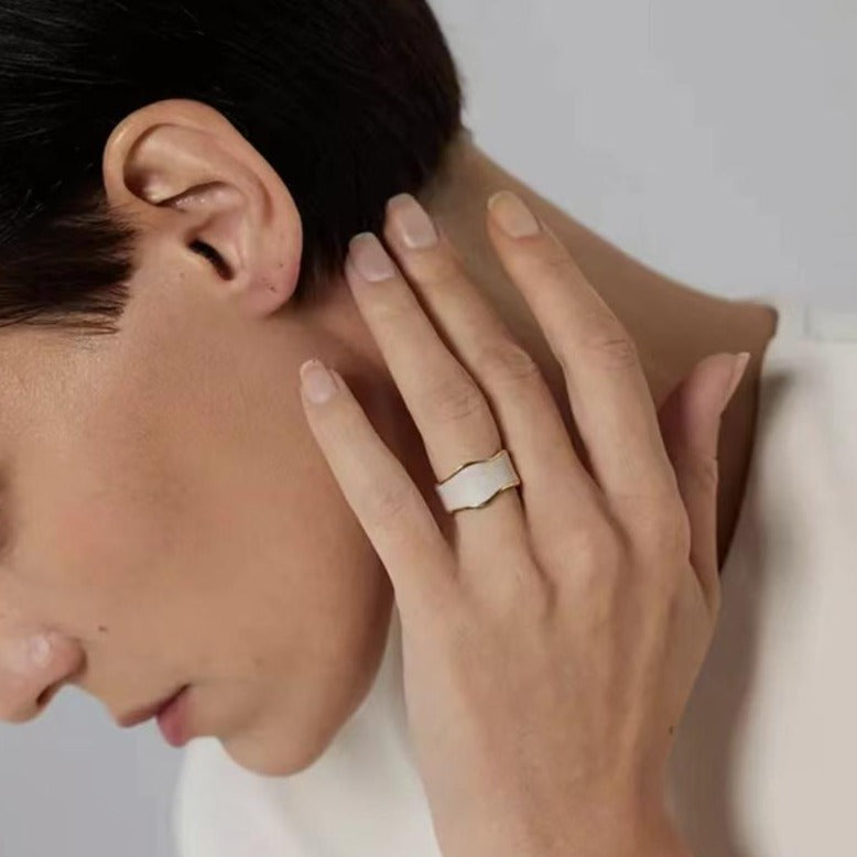 Gold Plated Modern Design Abstract Ring