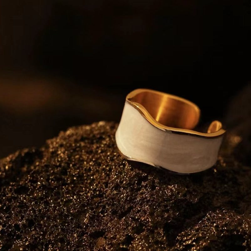 Gold Plated Modern Design Abstract Ring