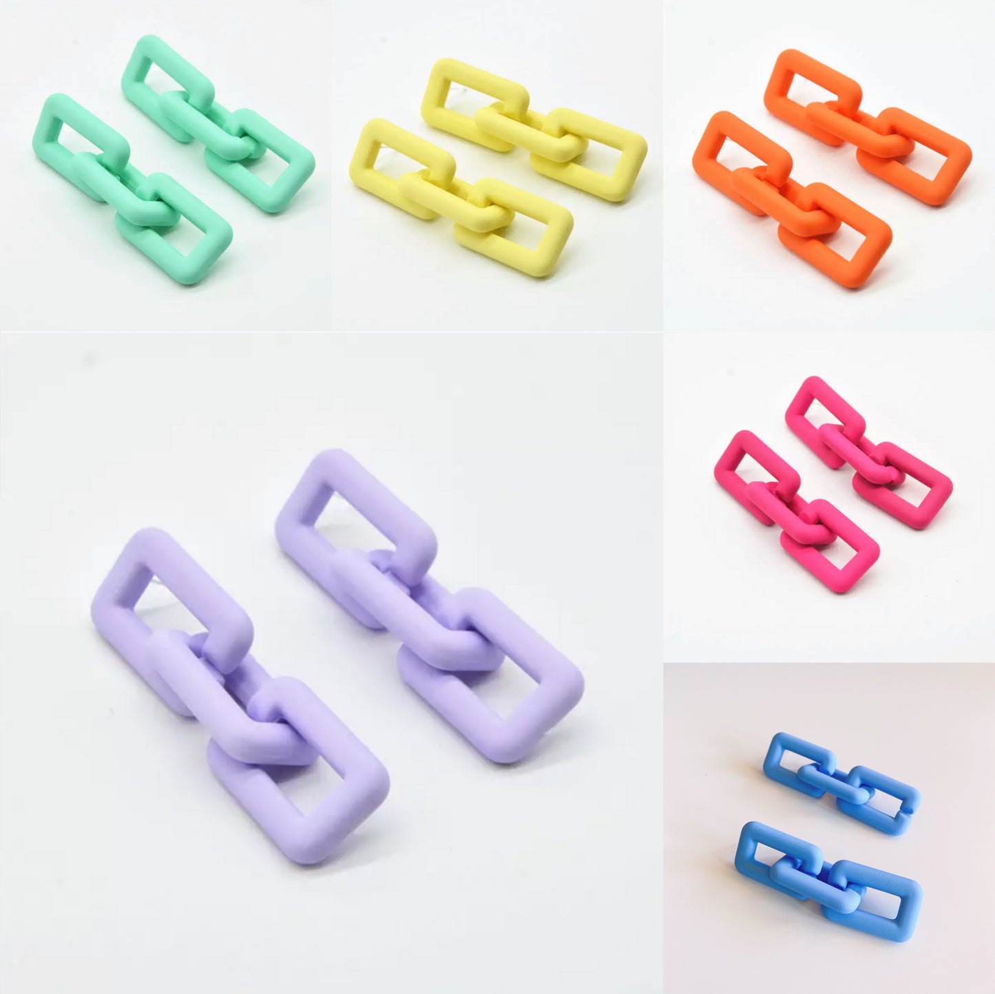Color Pop Chain Link Statement Earrings