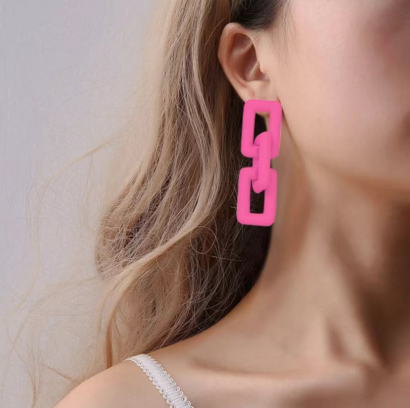 Color Pop Chain Link Statement Earrings