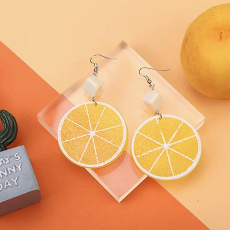 Lemon Shape Modern Drop Earrings