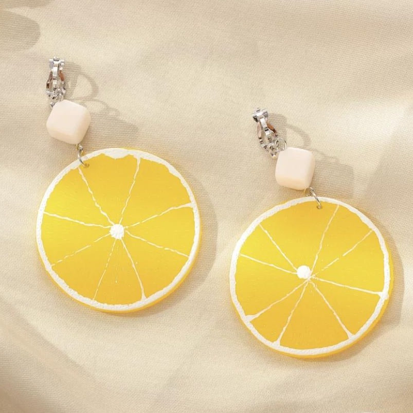 Lemon Shape Modern Drop Earrings
