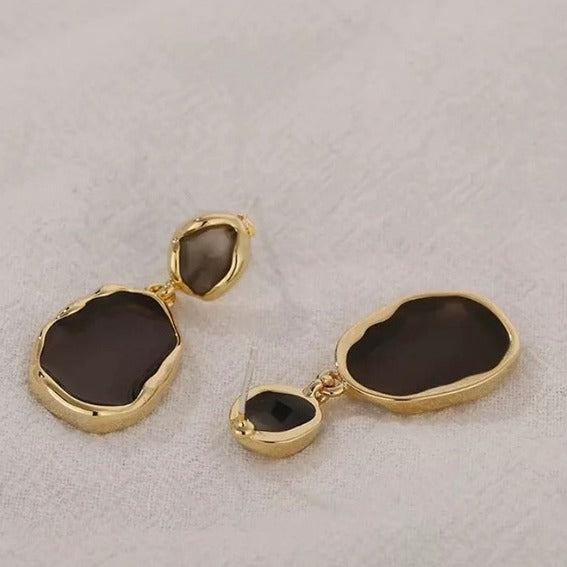 Geometric Enamel Statement Earrings