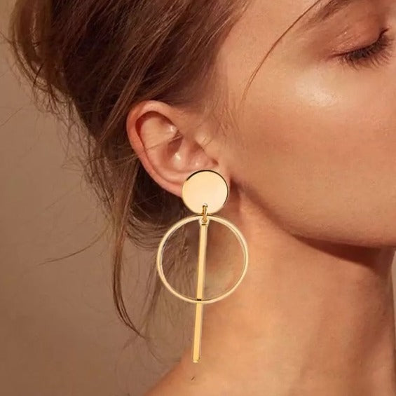 Hoop Charm Drop Earrings