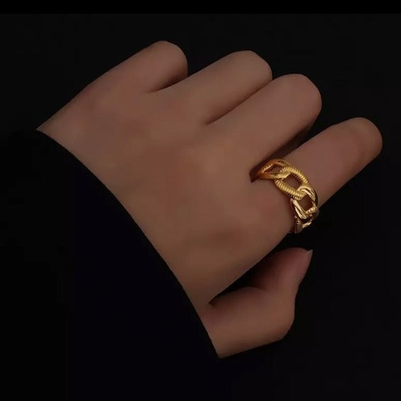 Resizable Trendy Chunky Textured Ring