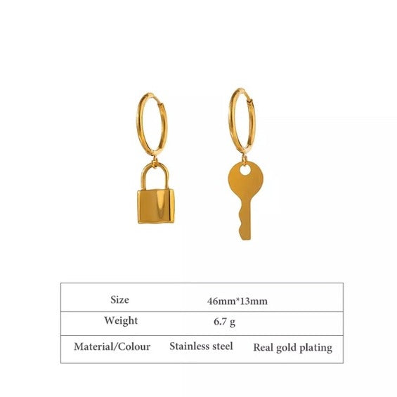 Key and Lock Charm Huggies