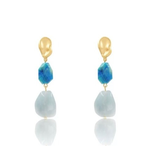 Blue Faux Stone Earrings