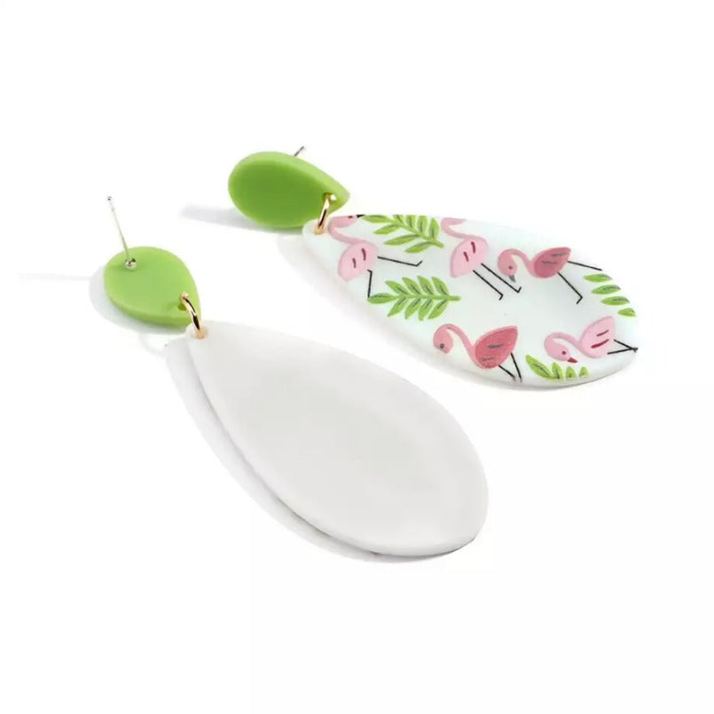 Flamingo Pattern Statement Earrings