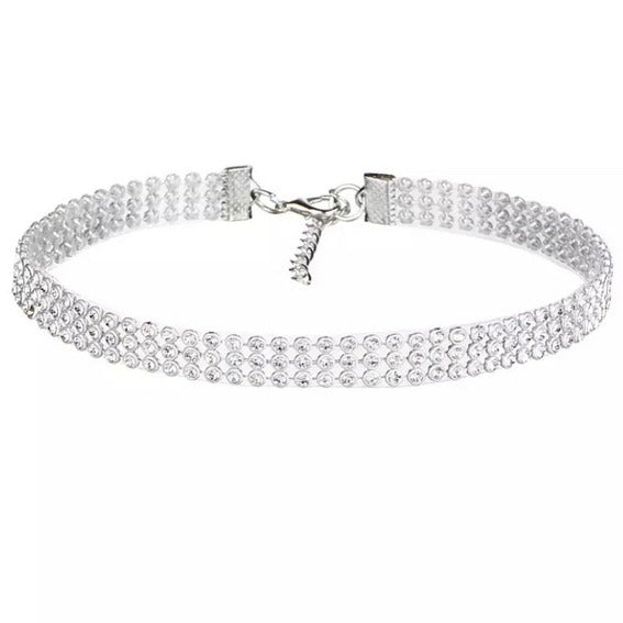 Cubic Zirconia Shiny Statement Choker Lo