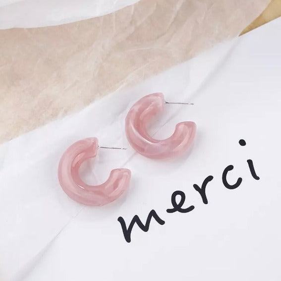 Resin Candy Hoop Earrings