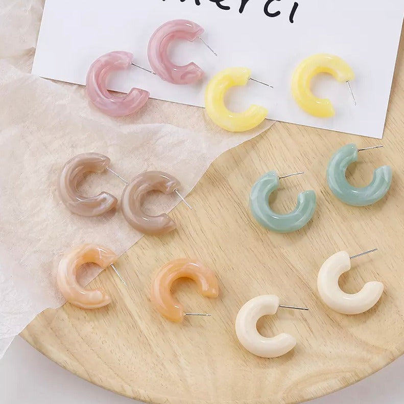 Resin Candy Hoop Earrings