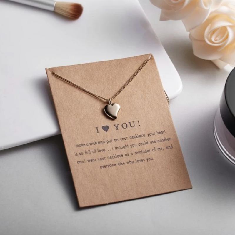 Minimalist Pendant Necklace - Heart Shape Love Pendant