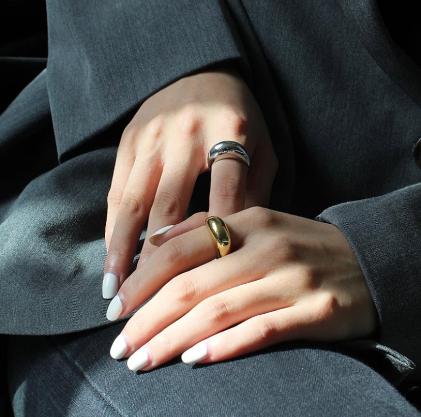 Minimalist Design Chunky Dome Ring