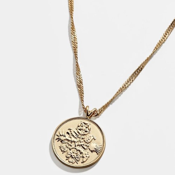 Gold Coin Pendant Necklace