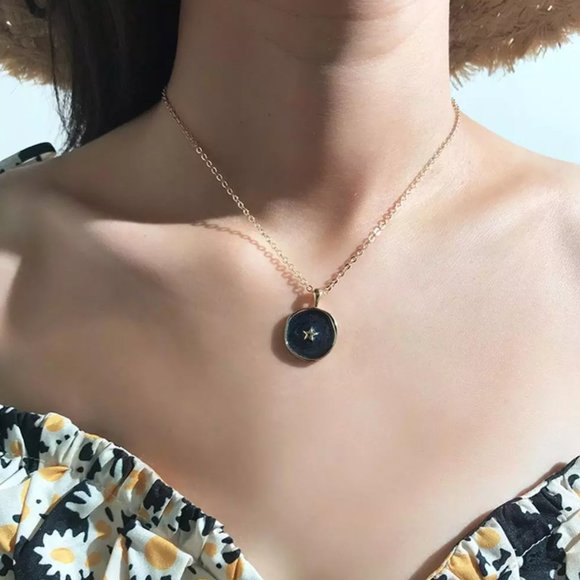 Cosmic Coin Star Pendant Necklace