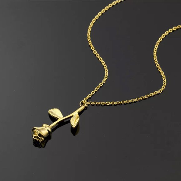 Romantic Rose Charm Pendant Necklace