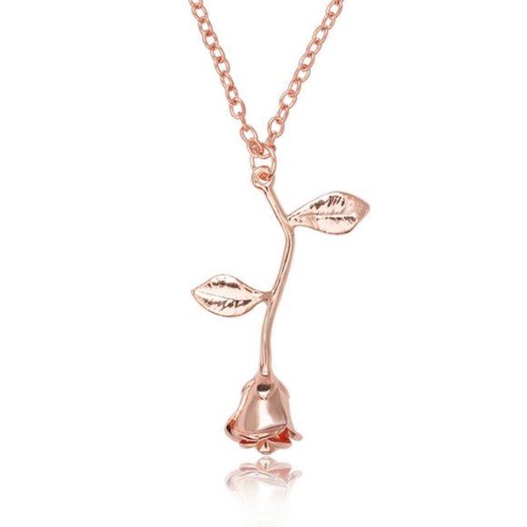 Romantic Rose Charm Pendant Necklace