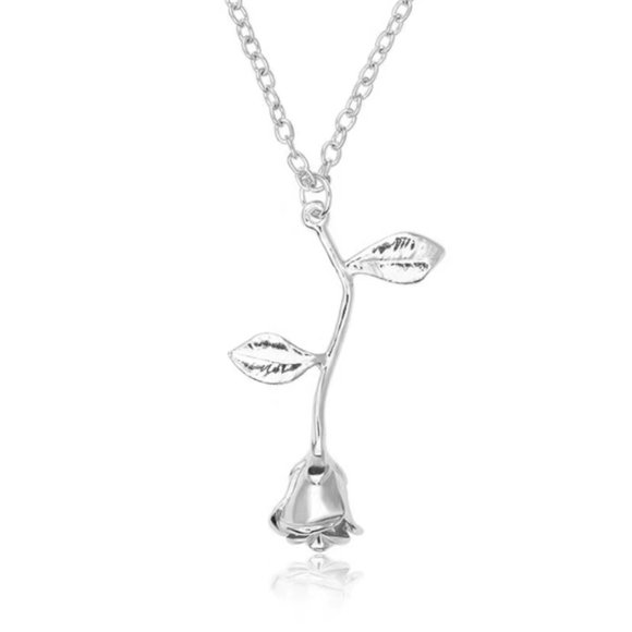 Romantic Rose Charm Pendant Necklace
