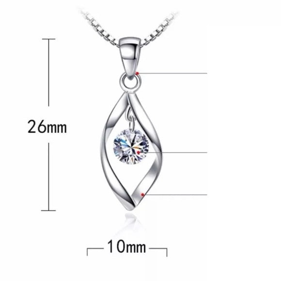 Sterling Silver Hollow Twisted Pendant Necklace