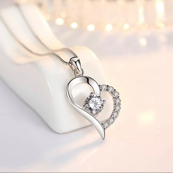 Sterling Silver Heart Shape Pendant Necklace