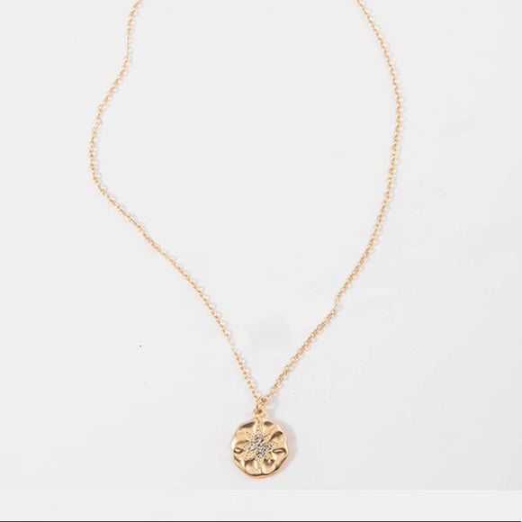 Crystal Inlaid Pendant Necklace