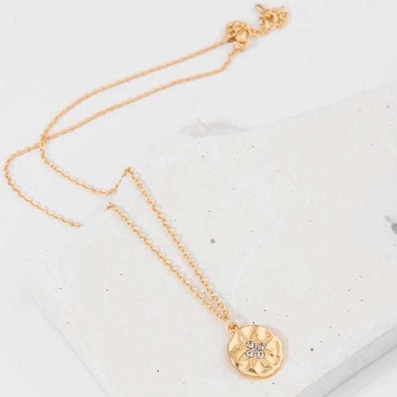 Crystal Inlaid Pendant Necklace