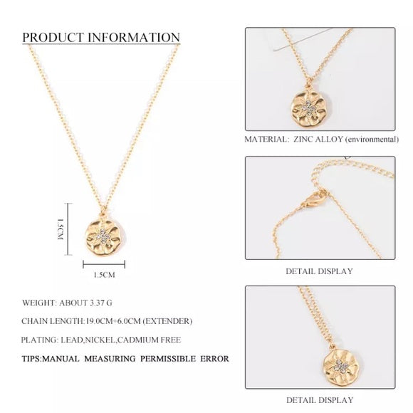 Crystal Inlaid Pendant Necklace