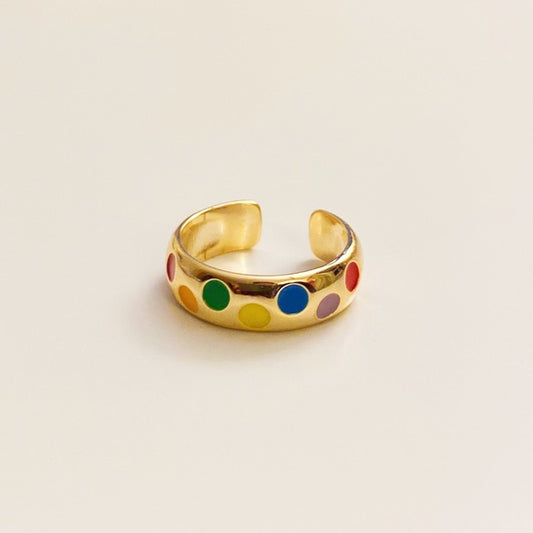 Vintage Style Cute Colored Circle Ring