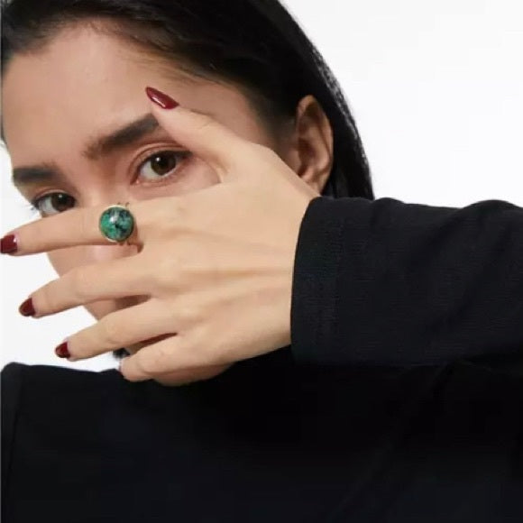 Vintage Style Green Stone Ring
