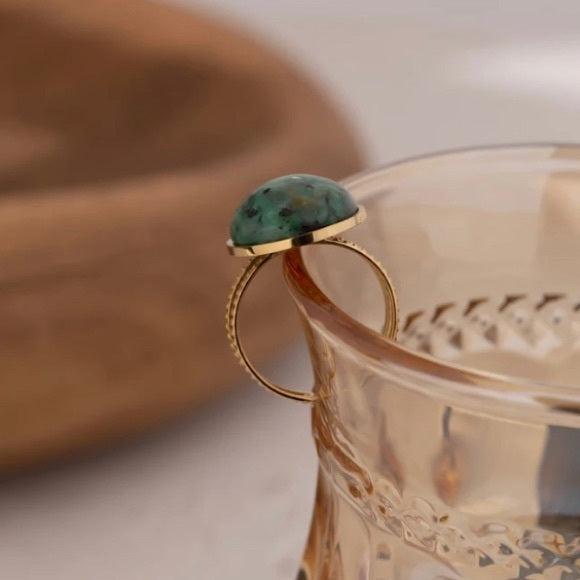 Vintage Style Green Stone Ring