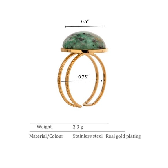 Vintage Style Green Stone Ring