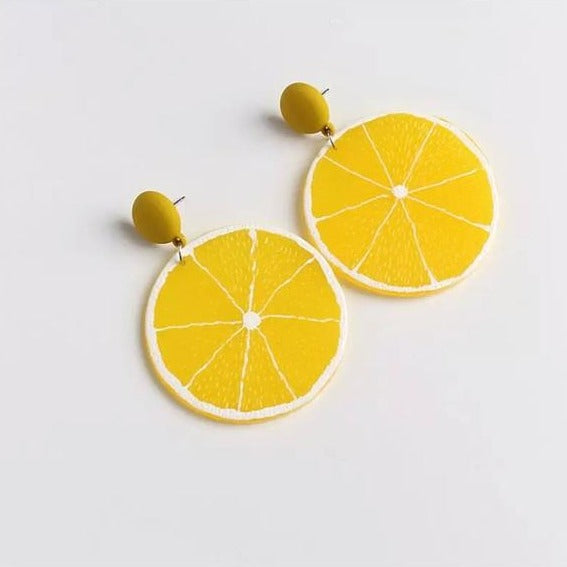 Lemon Shape Modern Drop Earrings