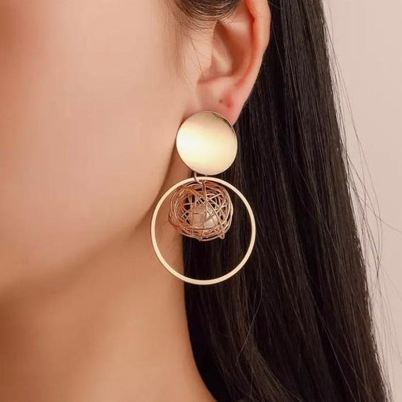 Geometric Hollow Statement Earrings