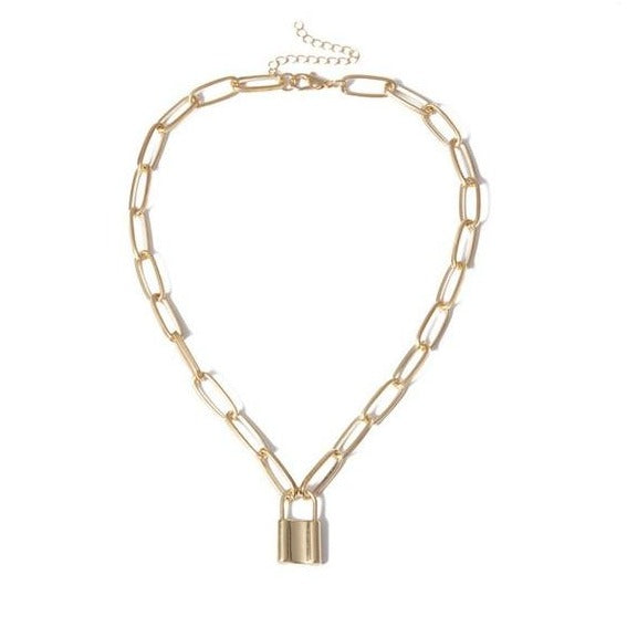 Lock Charm Chain Necklace