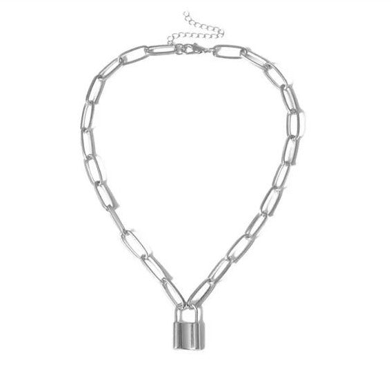 Lock Charm Chain Necklace