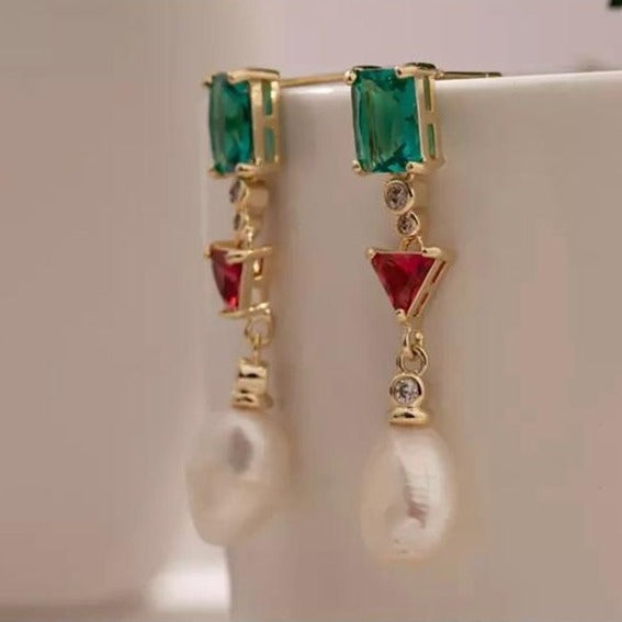 Exquisite Crystal Earrings with Pearl Accent