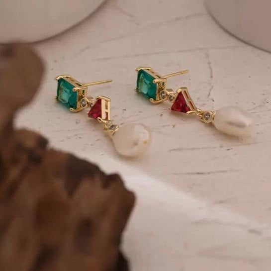 Exquisite Crystal Earrings with Pearl Accent