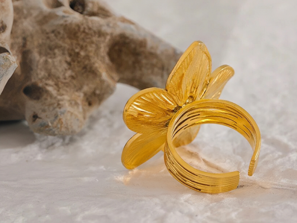 Blossom Gold Flower Statement Ring