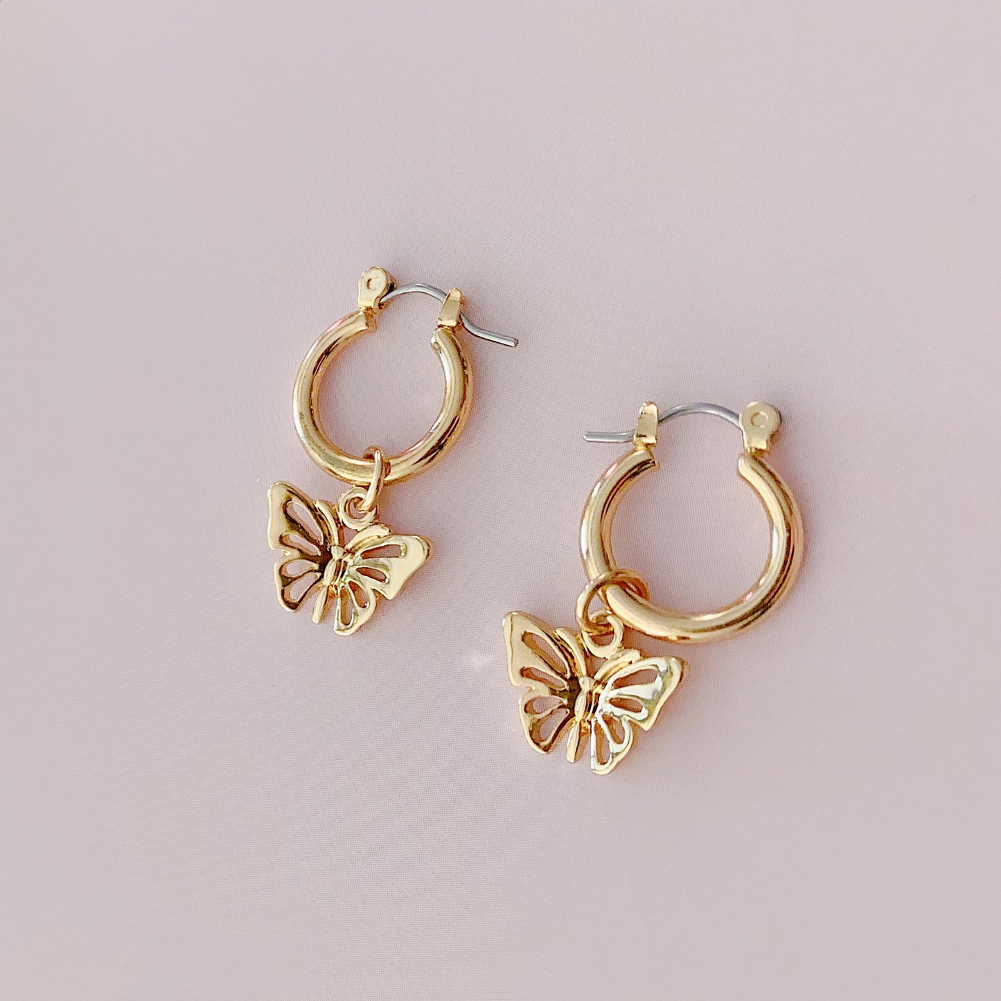 Butterfly Charm Huggie Earrings