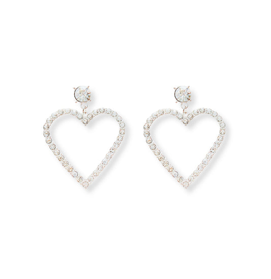 Classic Heart Shape Crystal Earrings