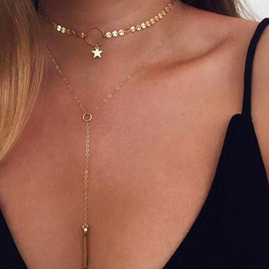 Multilayer Minimalist Design Sexy Summer Chain Necklace