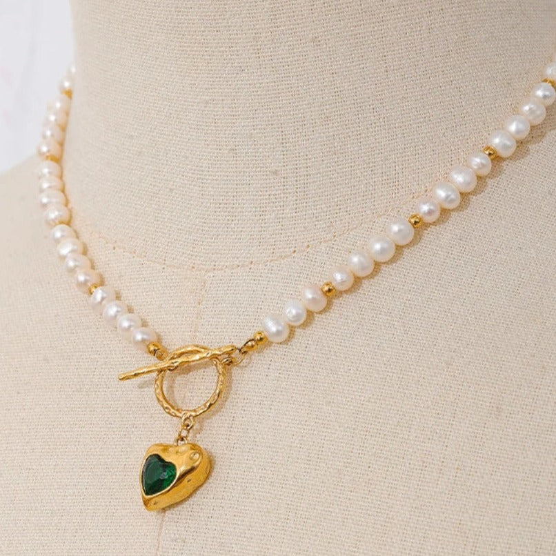 Exquisite Eliza Freshwater Pearl Heart Necklace