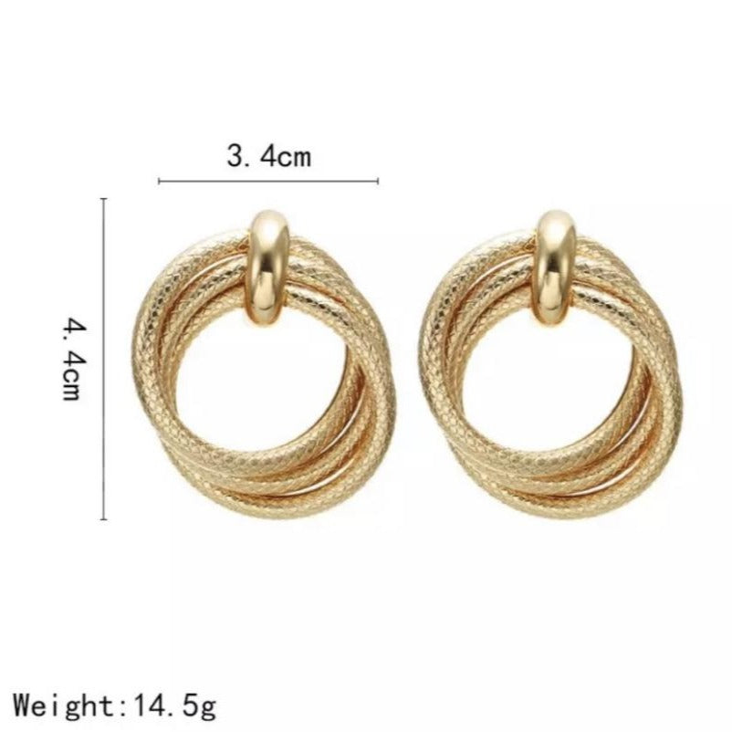 Textured Hoop Knot Earrings