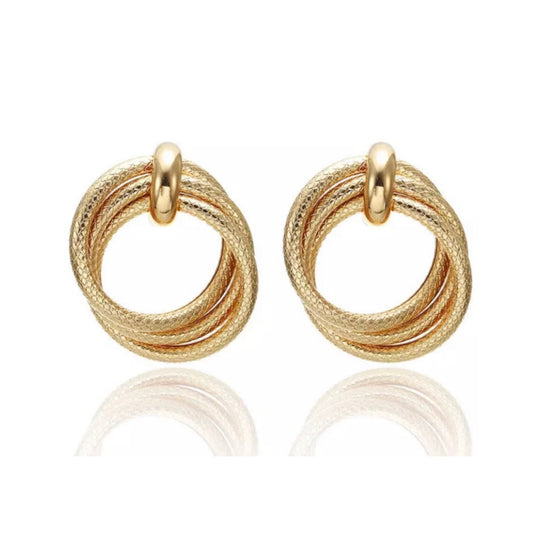 Textured Hoop Knot Earrings