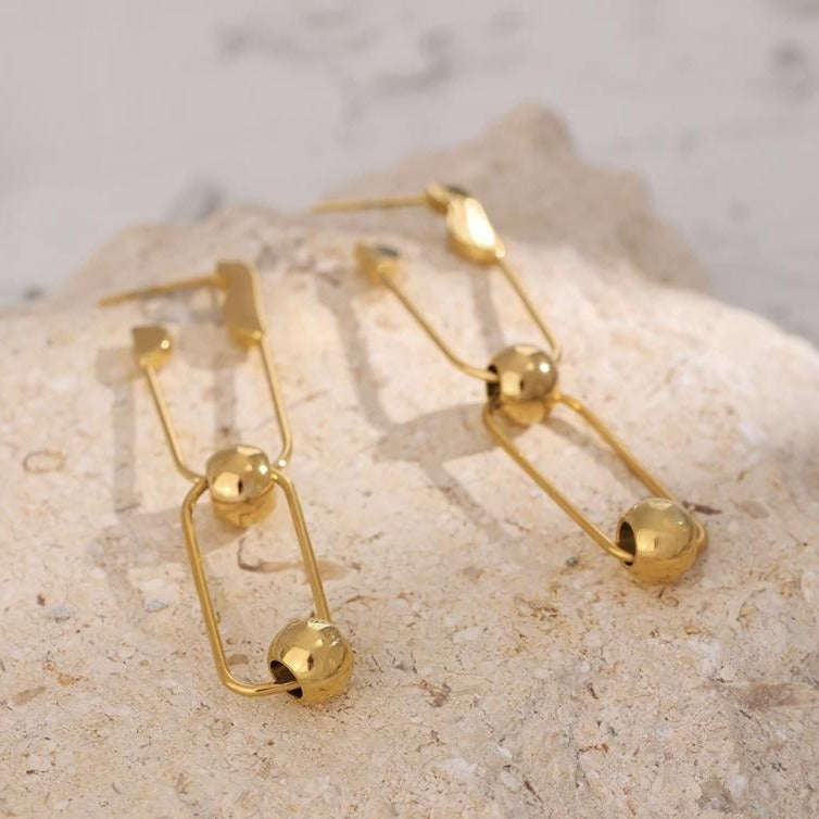 Gold-Plated Pin Link Earrings