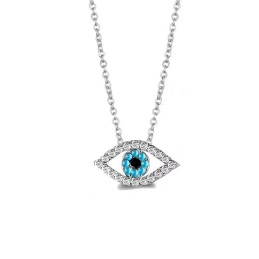 Evil Eye Crystal Pendant Necklace