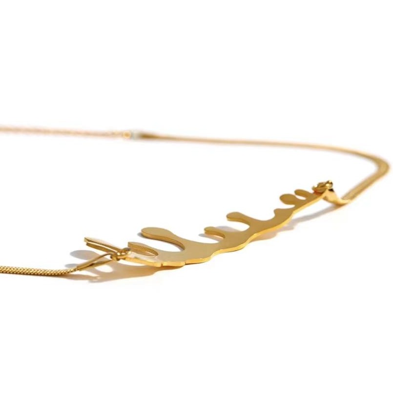 Gold Plated Drip Statement Choker Necklace