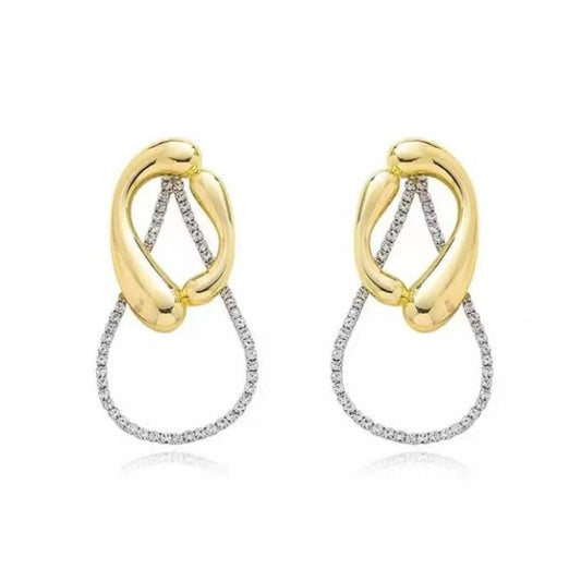 Geometric Accent Drop-shaped Crystal Artistic Earrings